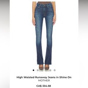 MOTHER High Rise Runaway Flare Jeans in Deep Blue 30 31 8 10 Bootcut Stretch